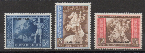Michel Nr. 823 - 825, Post und Fernmeldeverein postfrisch.